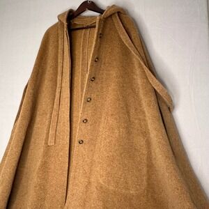 Vintage Natalie Green Bert Newman Wool Blend Hooded Cape Cloak Lord & Taylor